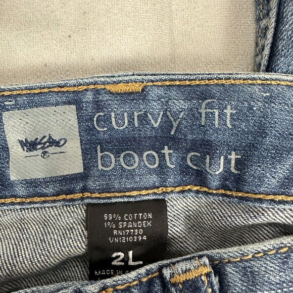 Mossimo Womens Curvy Fit Boot Cut Jeans 2L 99% Cotton 1% Spandex - Picture 4 of 6